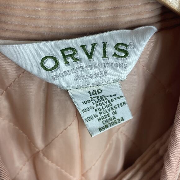 VTG Orvis Corduroy Coat Jaclet S Pastel Peach Prairie Preppy Old Money Lagenlook - Picture 5 of 7